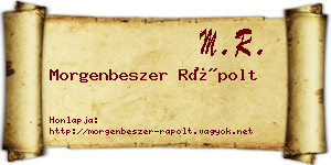Morgenbeszer Rápolt névjegykártya